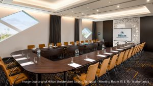 Image courtesy of Hilton Amsterdam Airport Schiphol - Meeting Room 7 - Netherlands. Burgess Furniture
