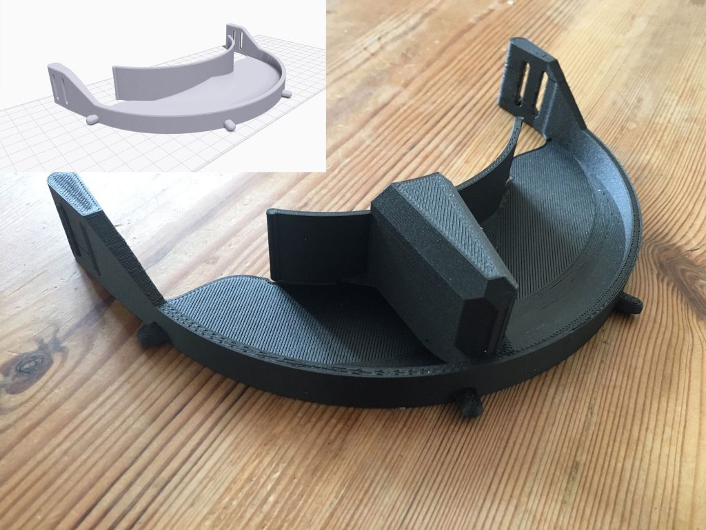 3D printed visor brim & diagram for NHS