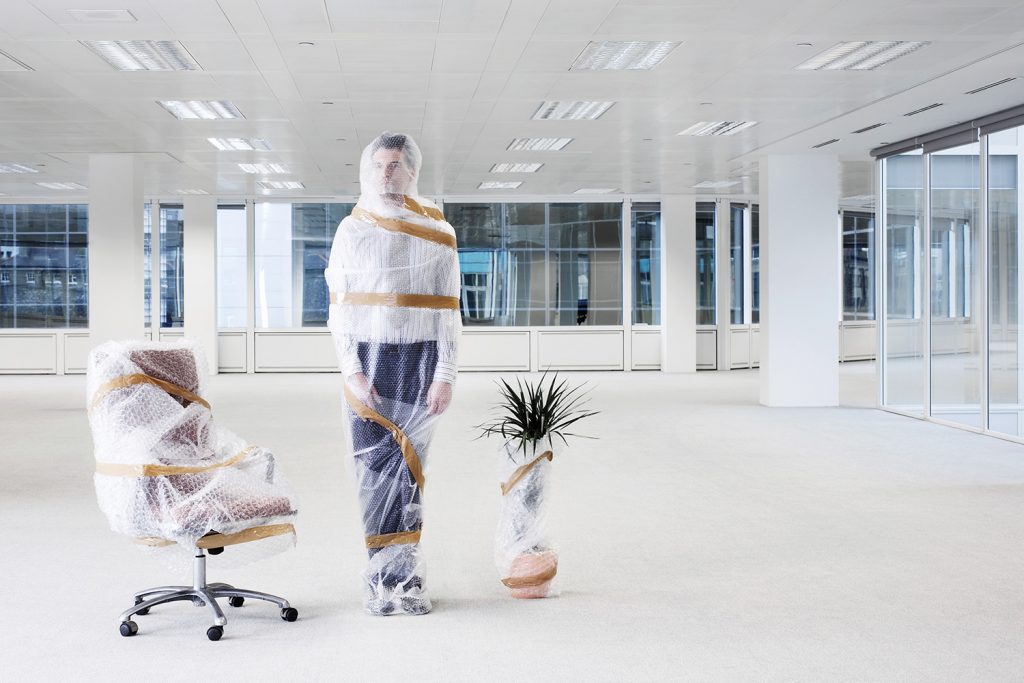 Bubble wrapping furniture