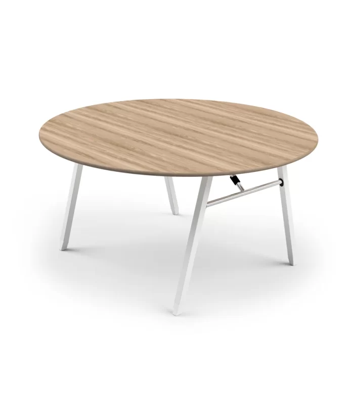 A-Fold Table HPL California Noyer Structure Blanc