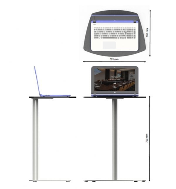 Dimensions de la table pour ordinateur portable autoportante 1