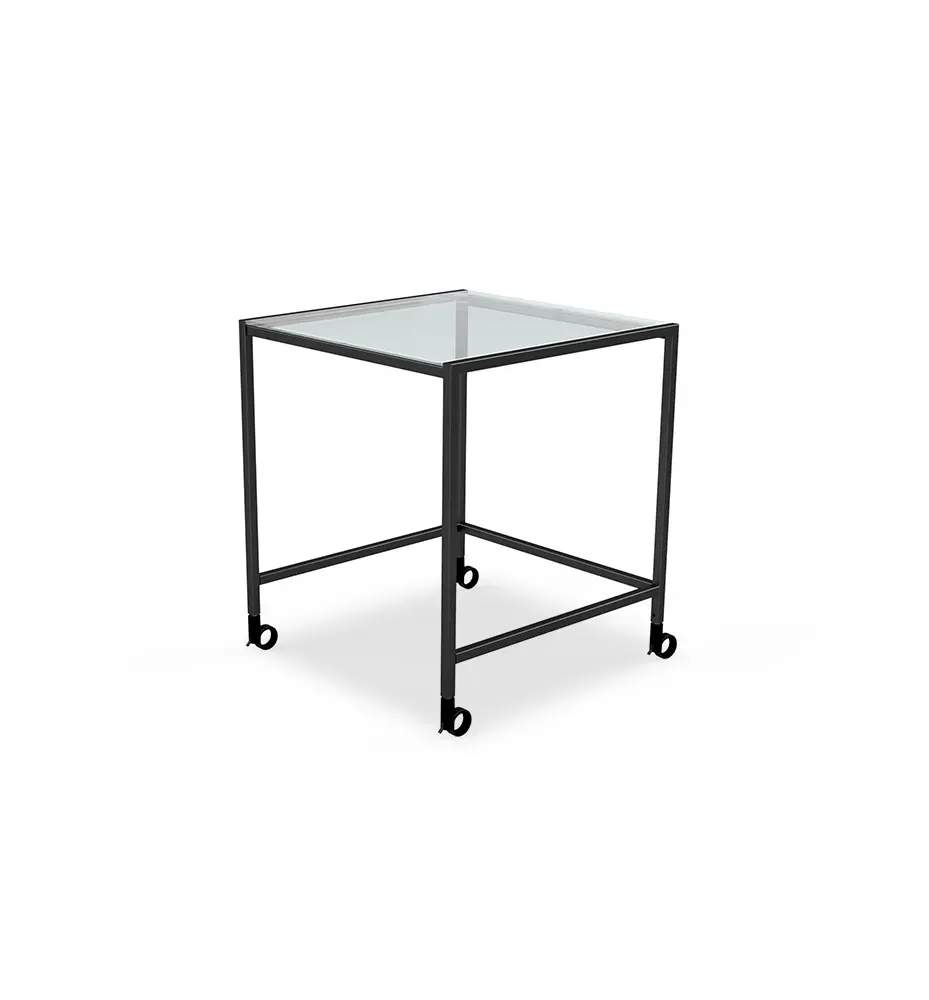 Nestr Square Table SINGLE Glass Top Castors