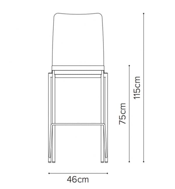 evosa 08 12h high chair line drawing