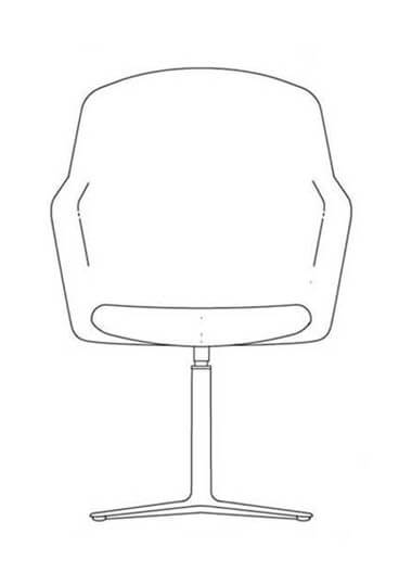 junea highback low four star base line drawing 1