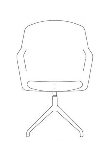 junea highback raised four star base line drawing 1