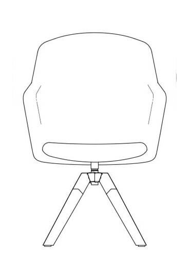 junea upholstered highback a cross wooden base line drawing 368x539