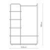 Open Concept Curve Wardrobe 125W Diagram with Dimensions