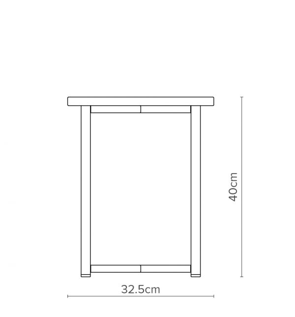 Open Concept Line Coffee Table Square Diagram with Dimensions