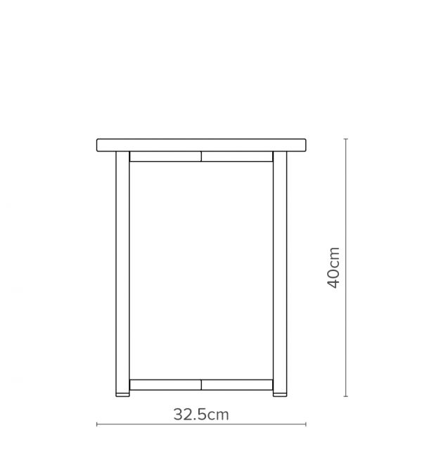 Open Concept Linien-Couchtisch-Quadratdiagramm mit Abmessungen