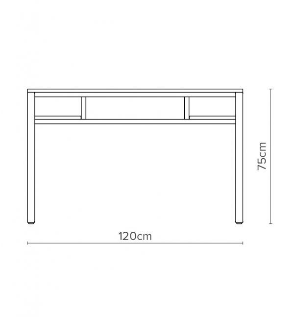 Open Concept Line Desk Diagram with Dimensions