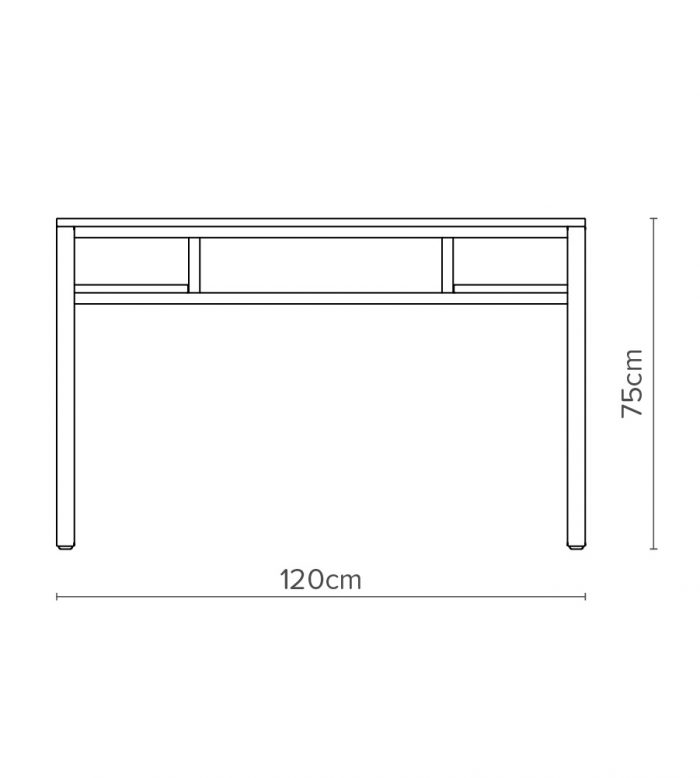 Open Concept Line Desk Diagram with Dimensions