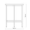 Open Concept Line Side Table Round Diagram with Dimensions