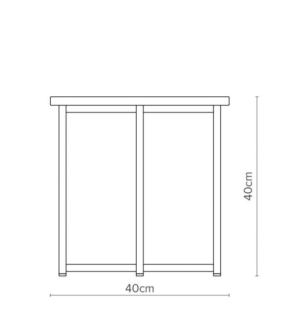 Open Concept Diagramme rond de table basse Line avec dimensions