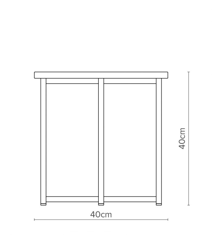 Open Concept Line Coffee Table Round Diagram with Dimensions