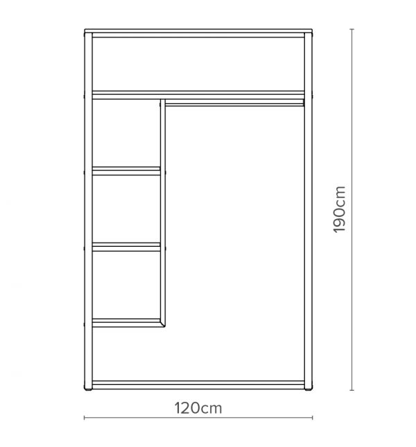 Open Concept Line Wardrobe 120W Diagram Lines