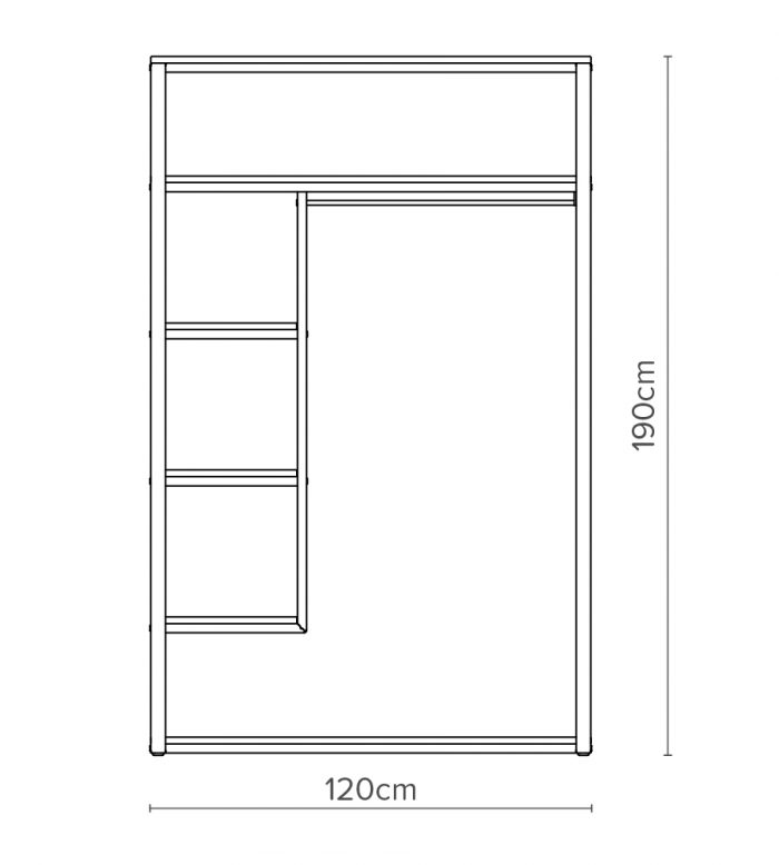 Open Concept Line Wardrobe 120W Diagram Lines