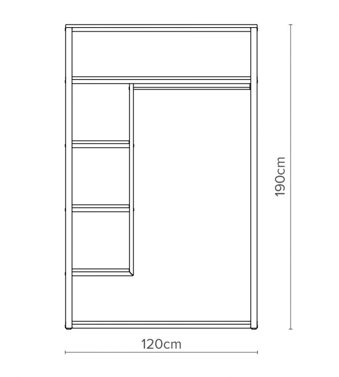 Open Concept Line Garderobe 120W Diagrammlinien