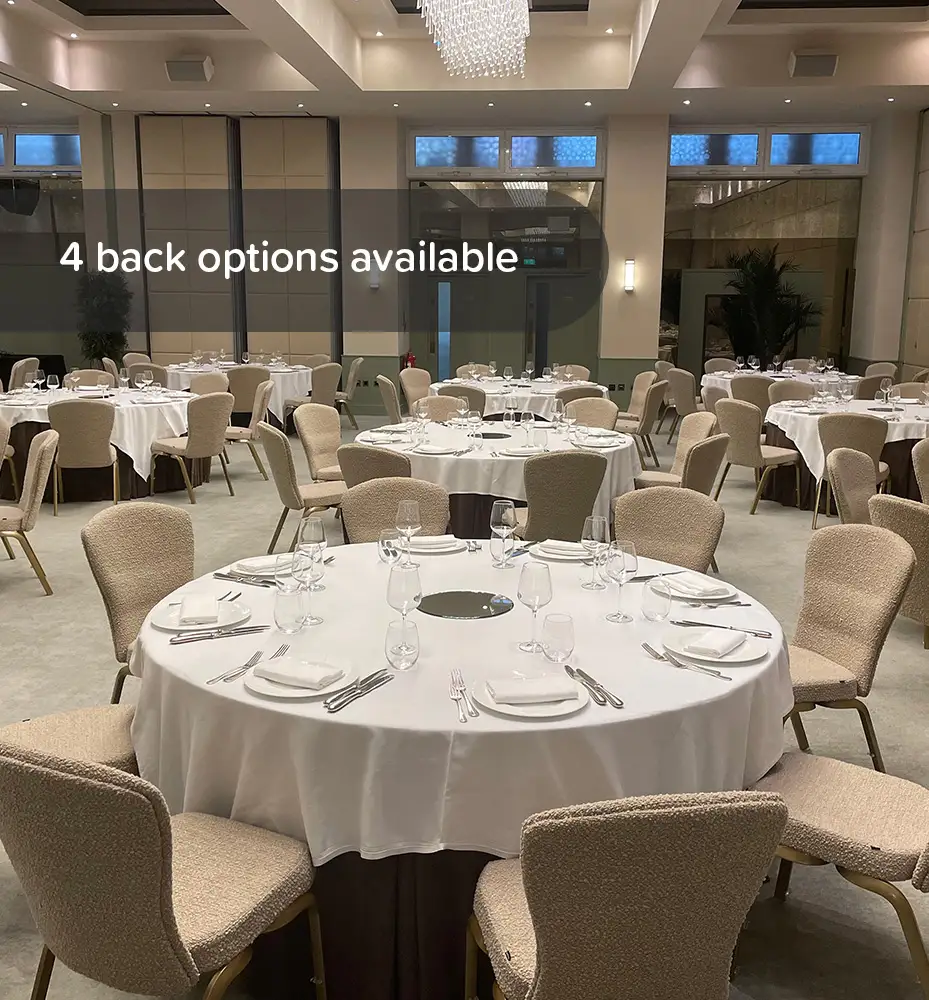 Orvia event chair with 4 back options available