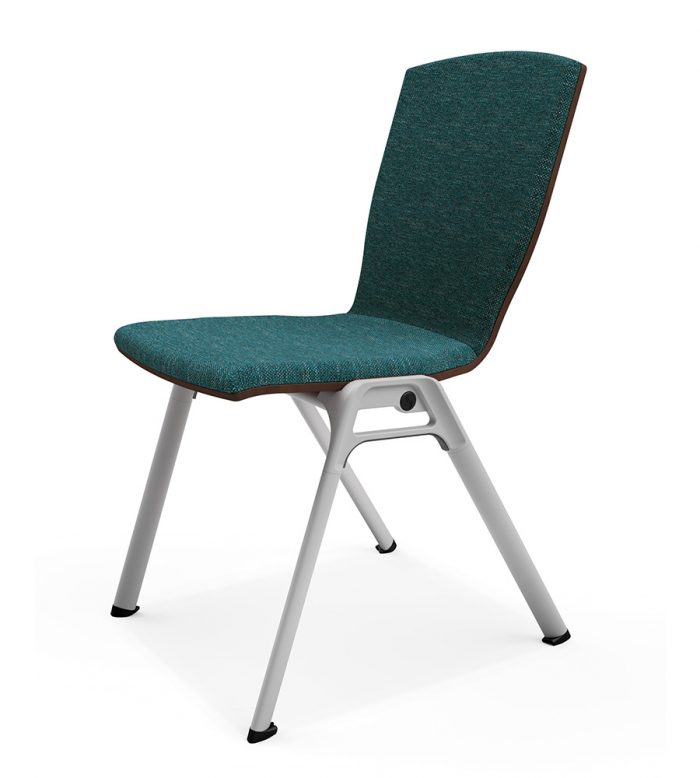 Adatta Chaise de conférence turquoise rembourrée avec moulage de couleur unie