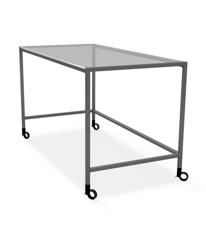 Nestr Table with Glass Top on Castors
