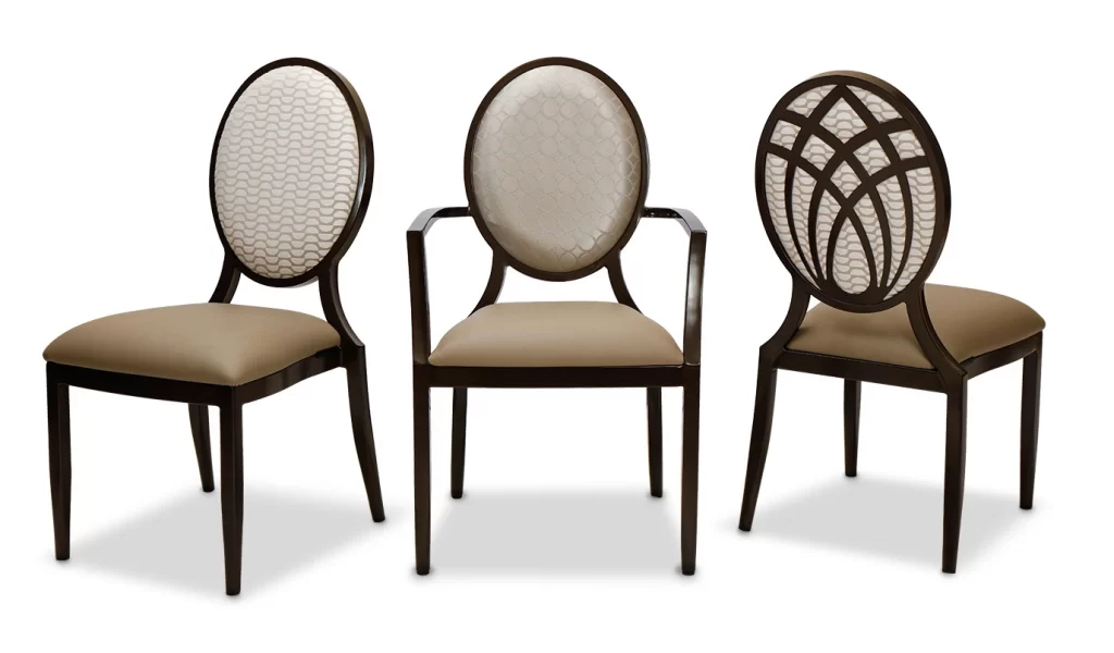 Metal Wood Grain Effect Frame Luxury Banquet Chairs