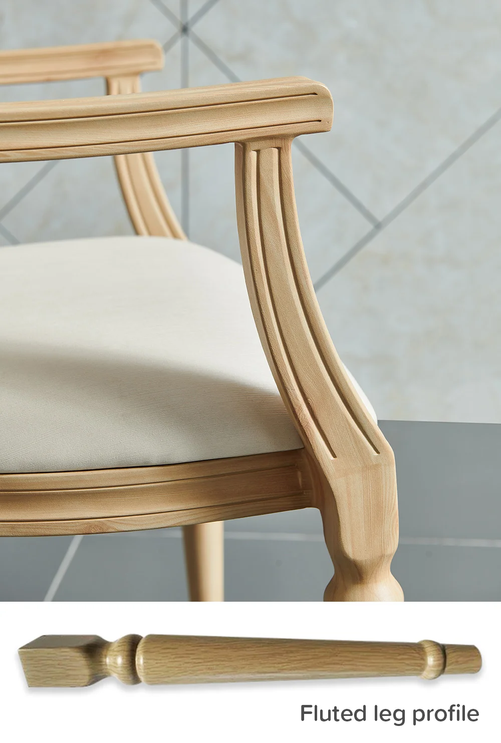 Metal Wood Grain Close Up & Leg Profile