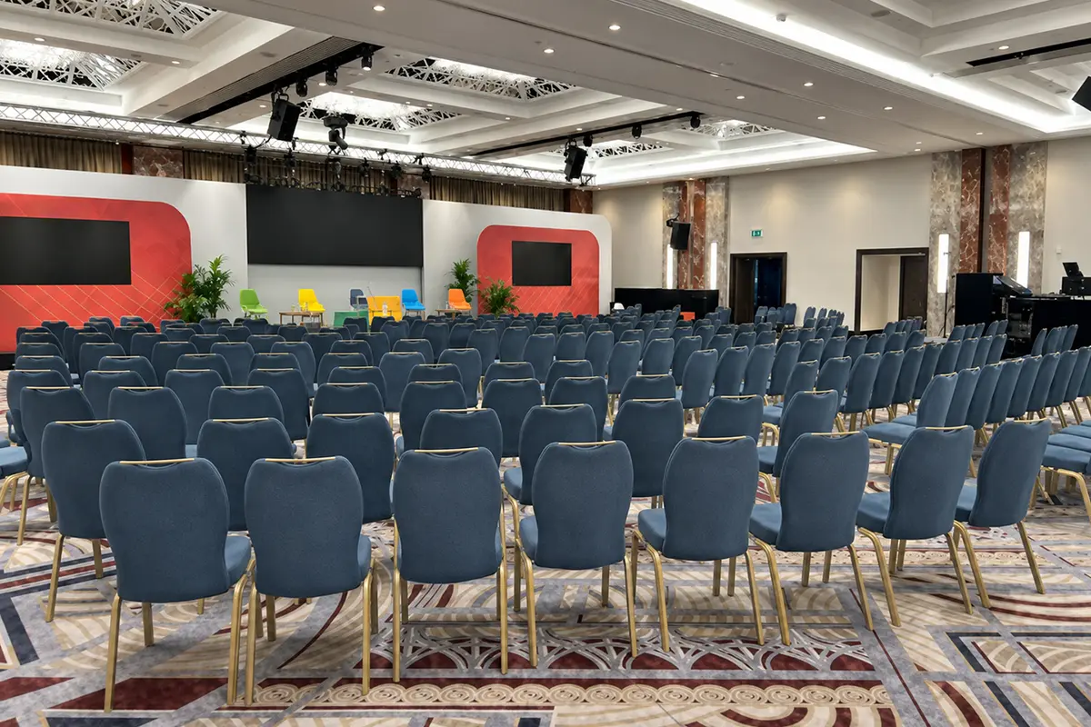 Royal Lancaster Hotel Conference Chairs Set Up With Stage